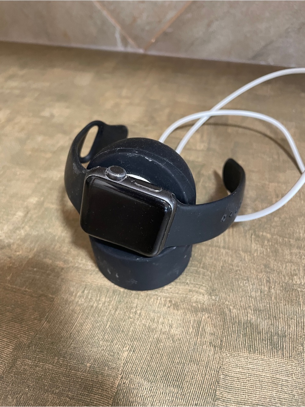 Black Smartwatch with Black Silicone Band